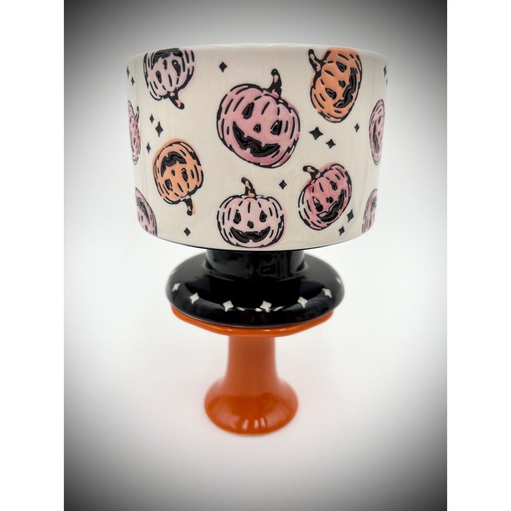 POTTERS STUDIO Pumpkin Decor Halloween Pedestal Candy‎ Dish Fall Autumn Decor